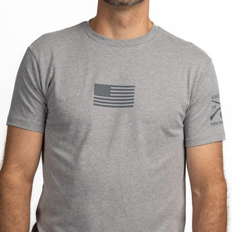 Freedom Flag T-Shirt - Dark Heather Gray