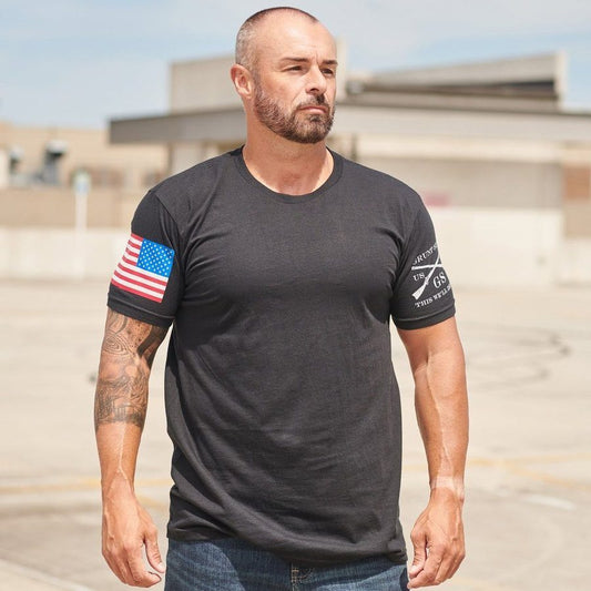USA Flag Basic T-Shirts - Black - 3 Pack