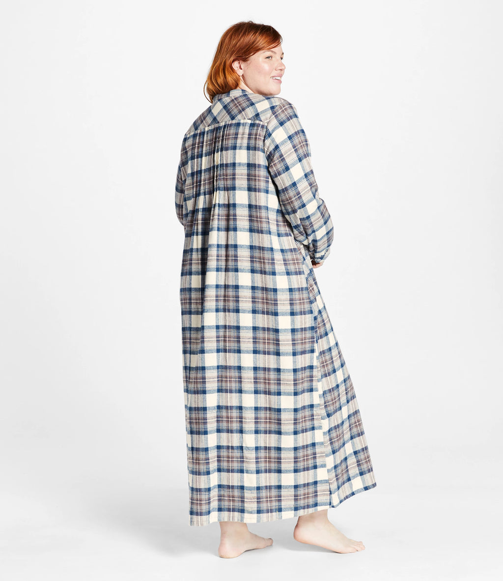 Women's Cotton Flannel Nightgown - Black Watch