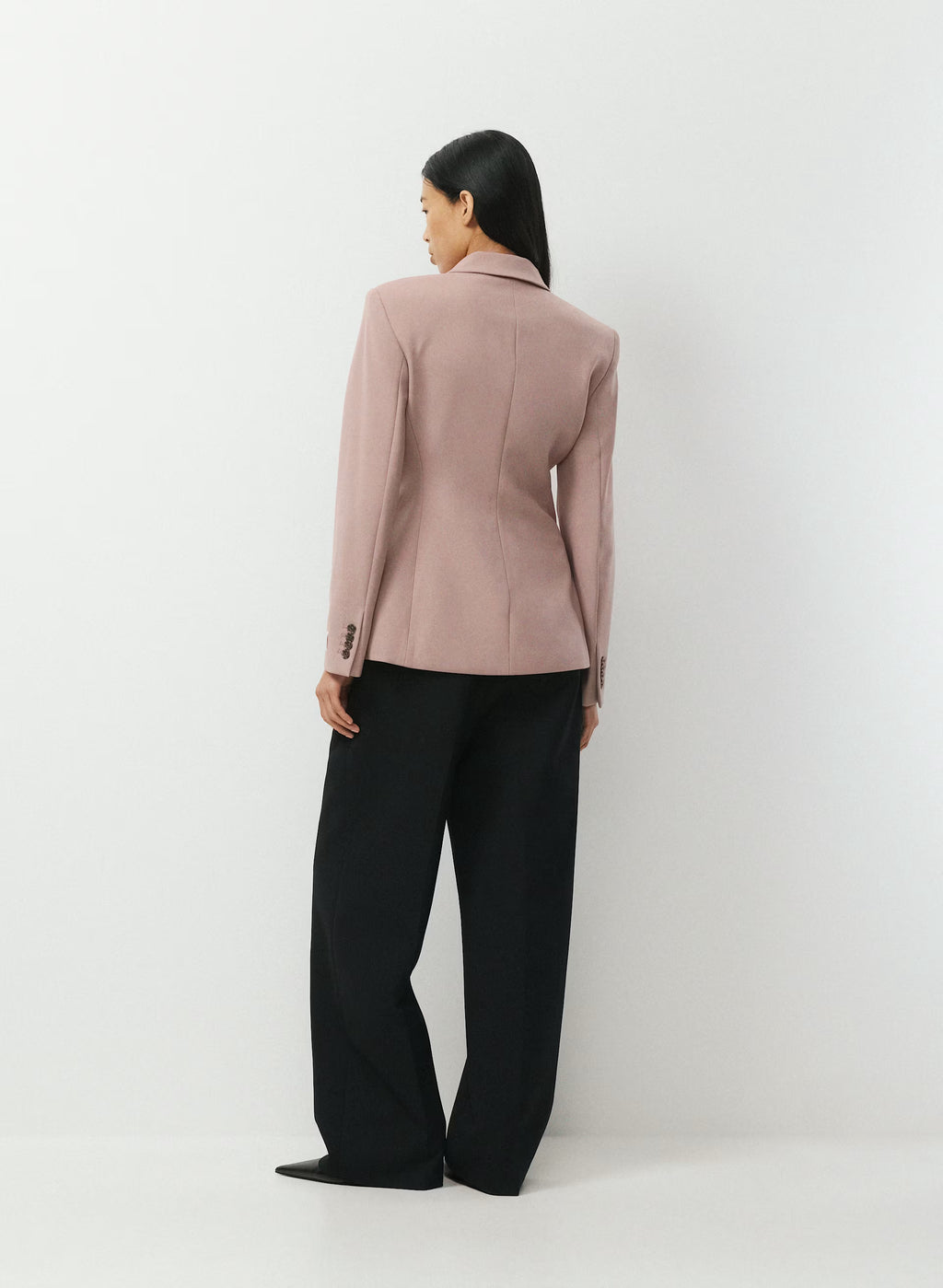 Single-Breasted Stretch Blazer - Brown Check
