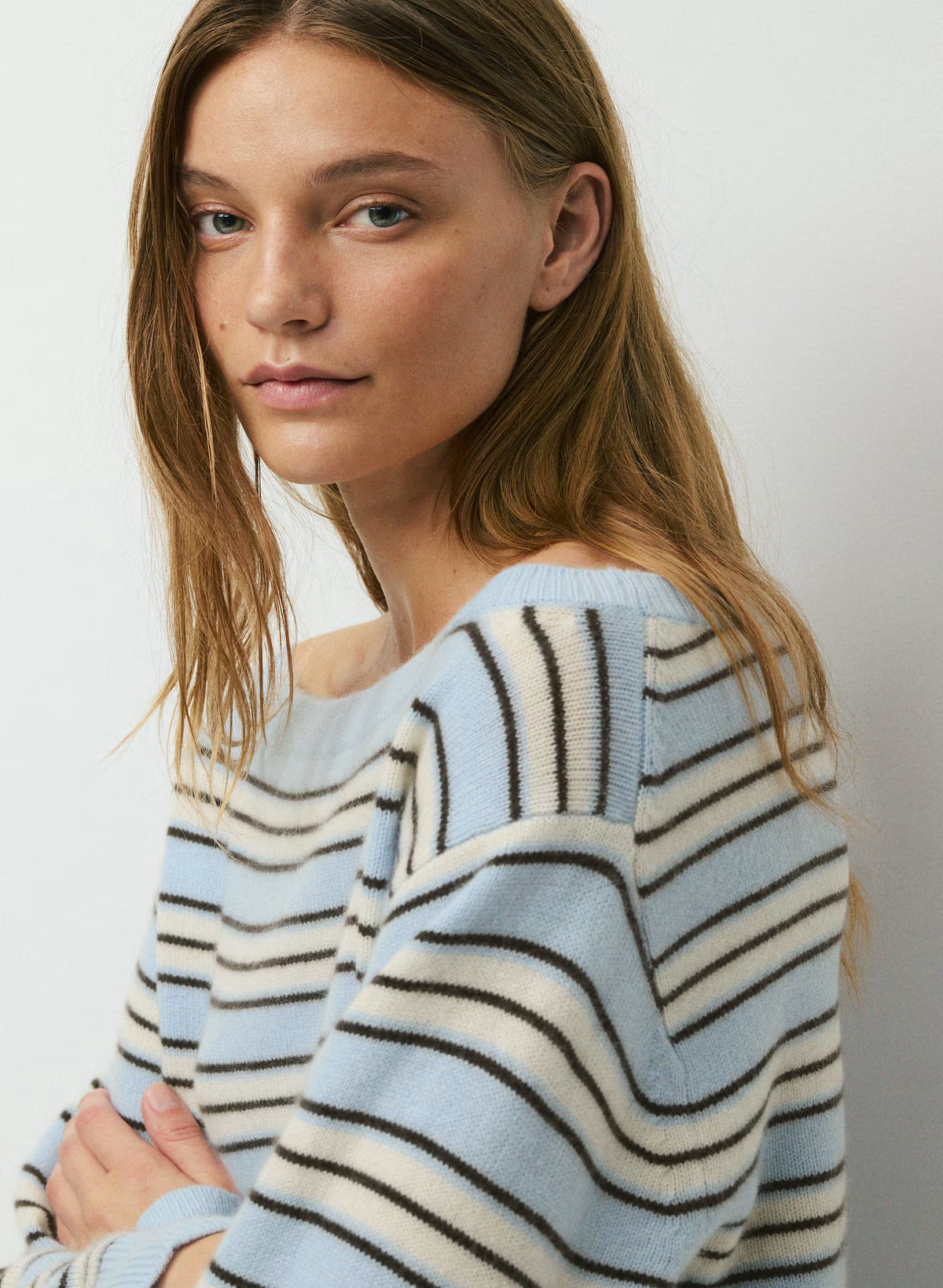 Cashmere Boatneck Sweater - Heather Gray
