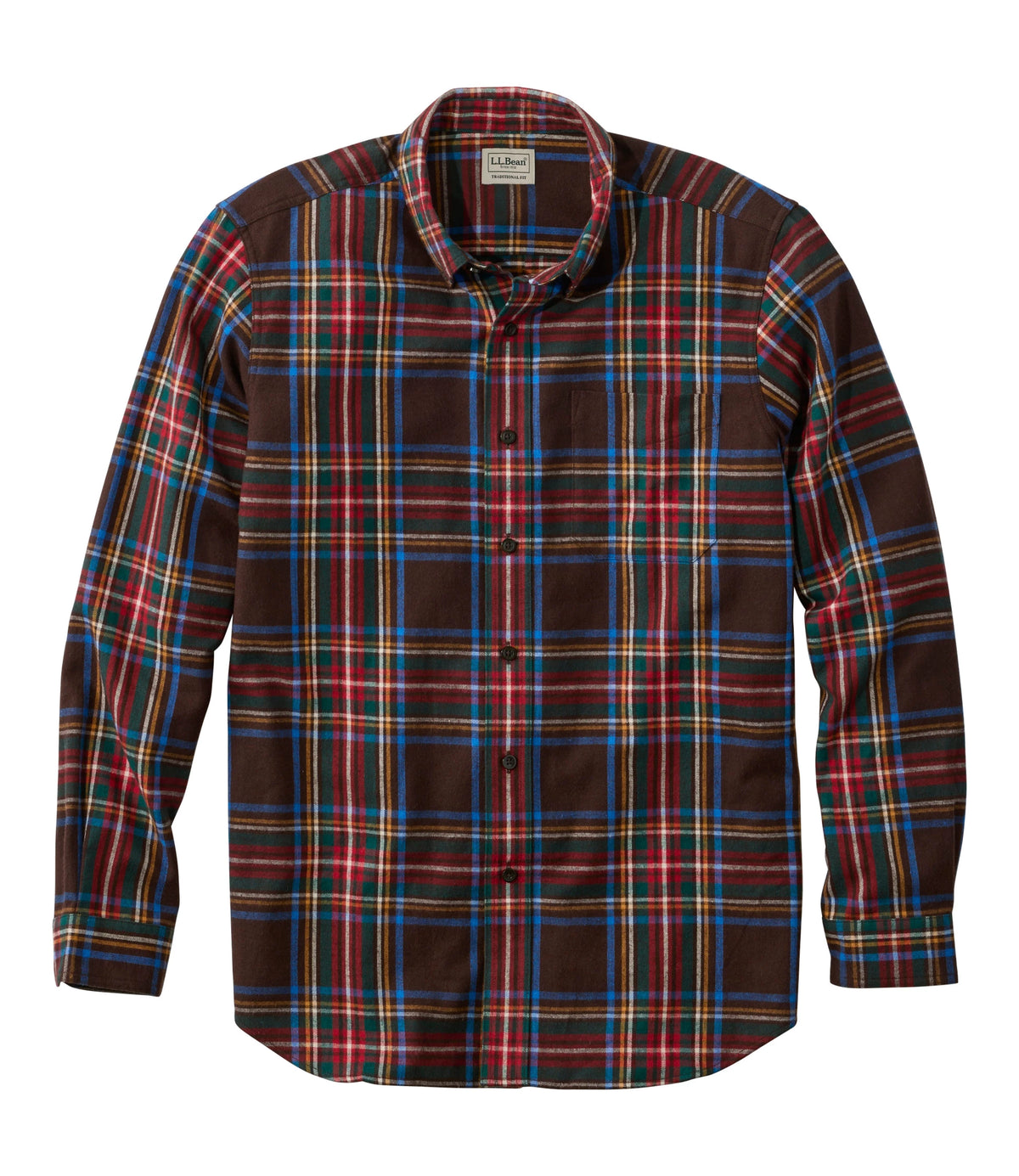 Men's Cotton Flannel Button-Down Shirt - Grey Plaid