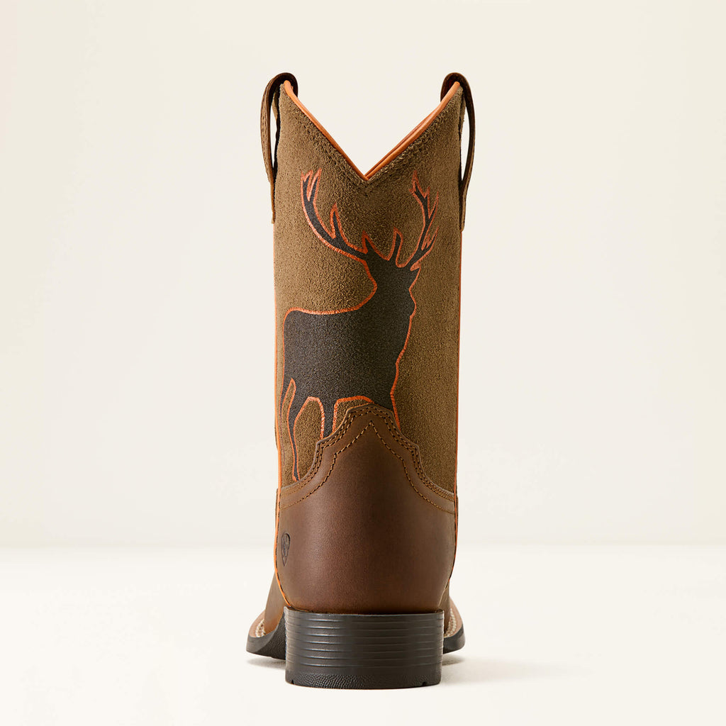 Kids' Wildlife Print Leather Boots - Brown