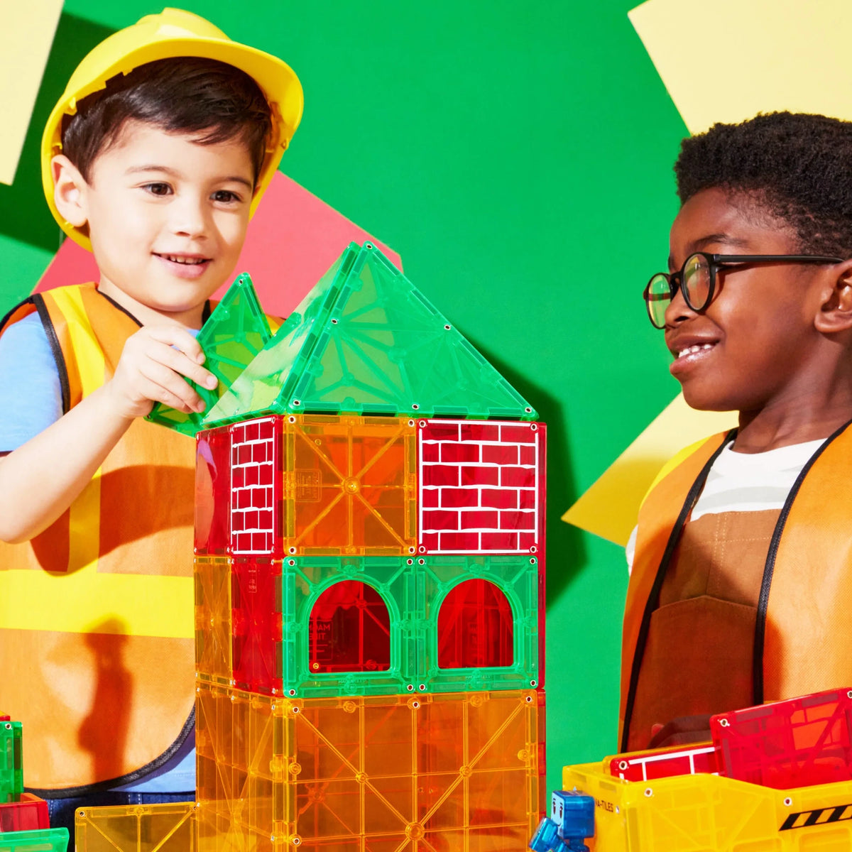 Construction Magnetic Building Set - 50 Pieces