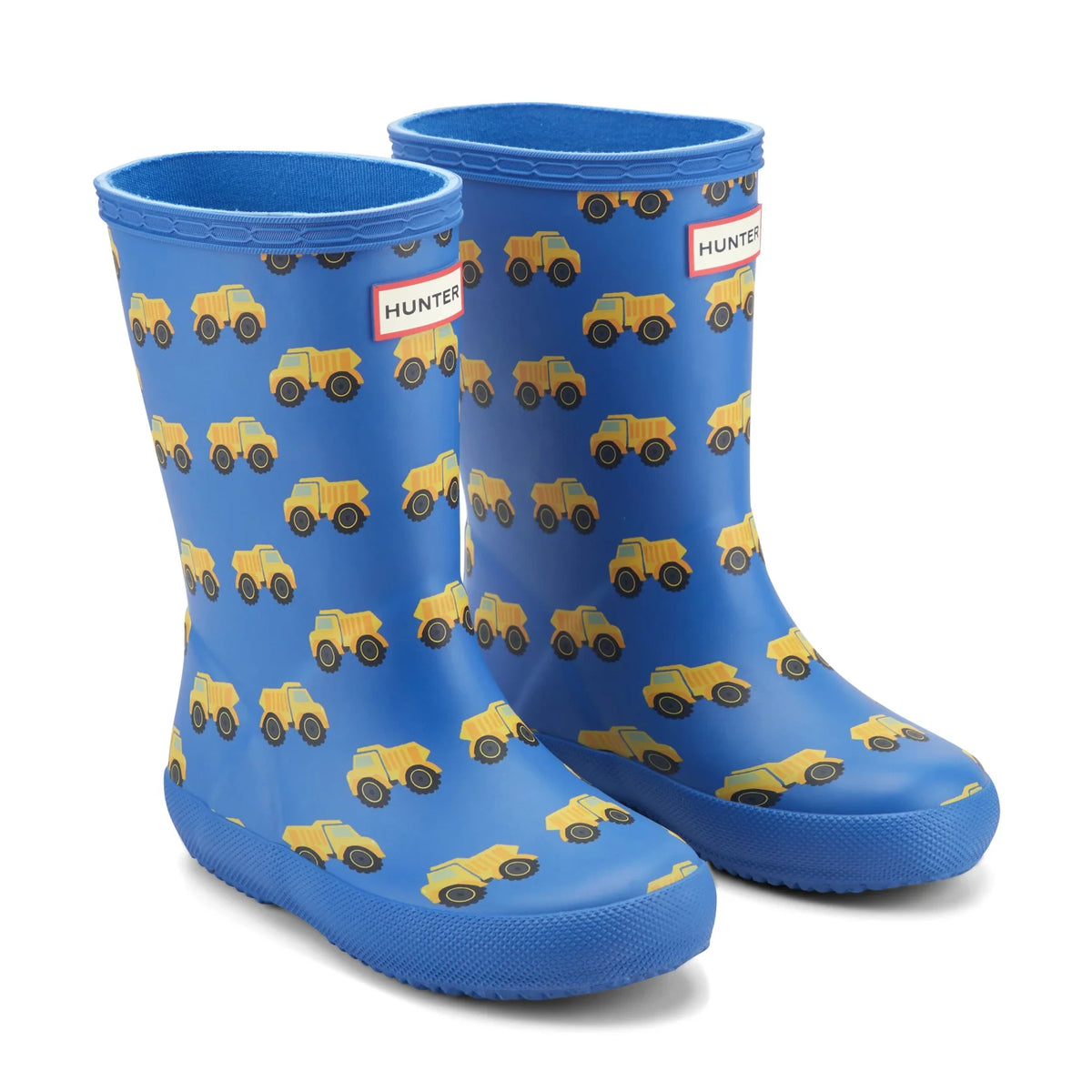 Kids' Rubber Rain Boots - Blue Dump Truck Print