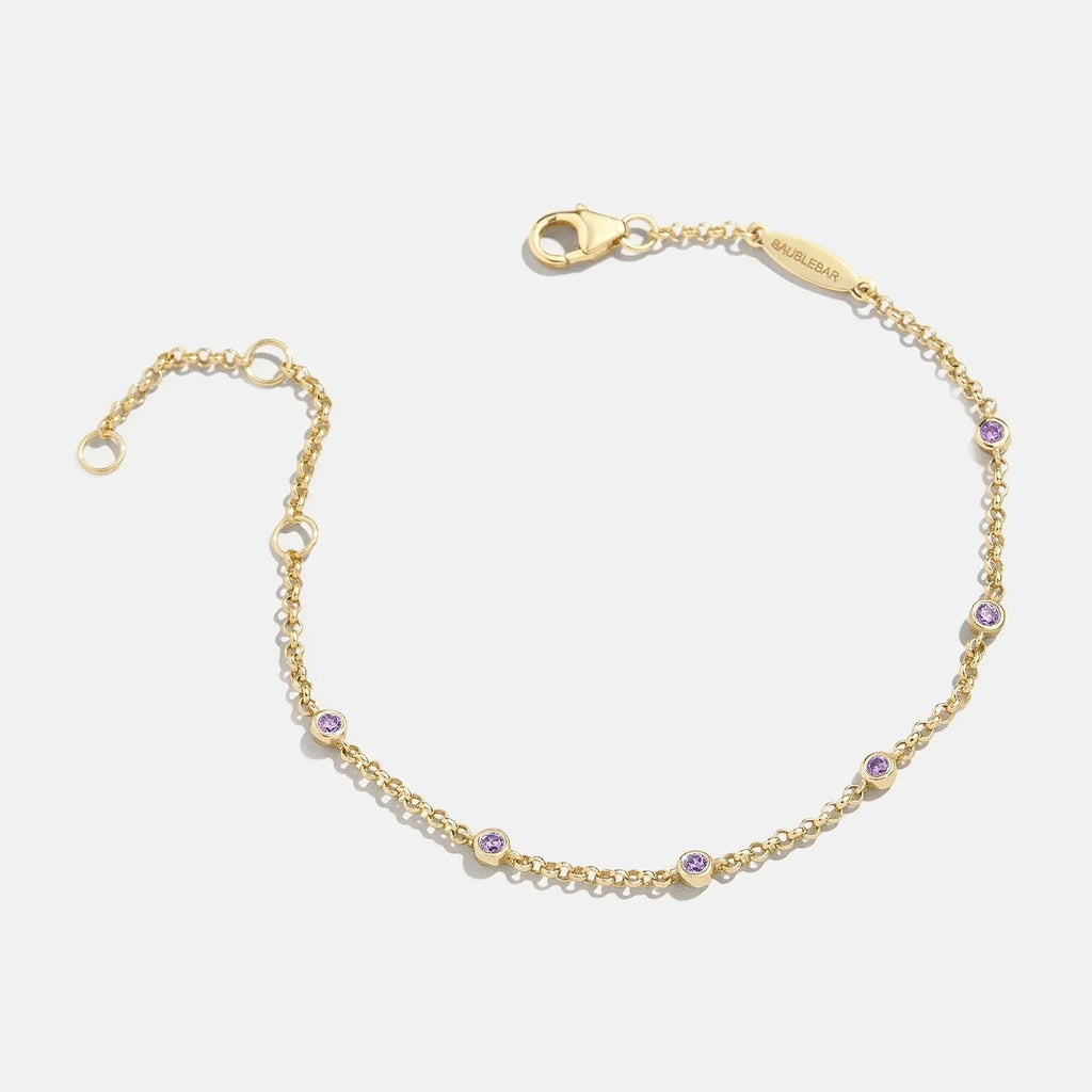 18K Gold-Plated Amethyst Crystal Bracelet
