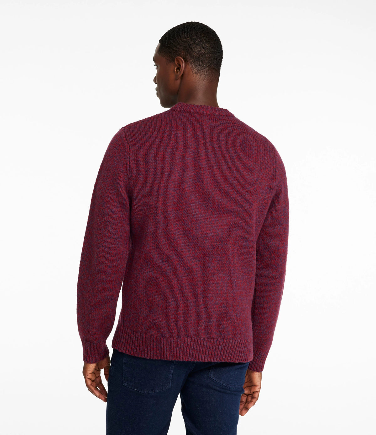 Men's Lambswool Crewneck Sweater - Rosewood