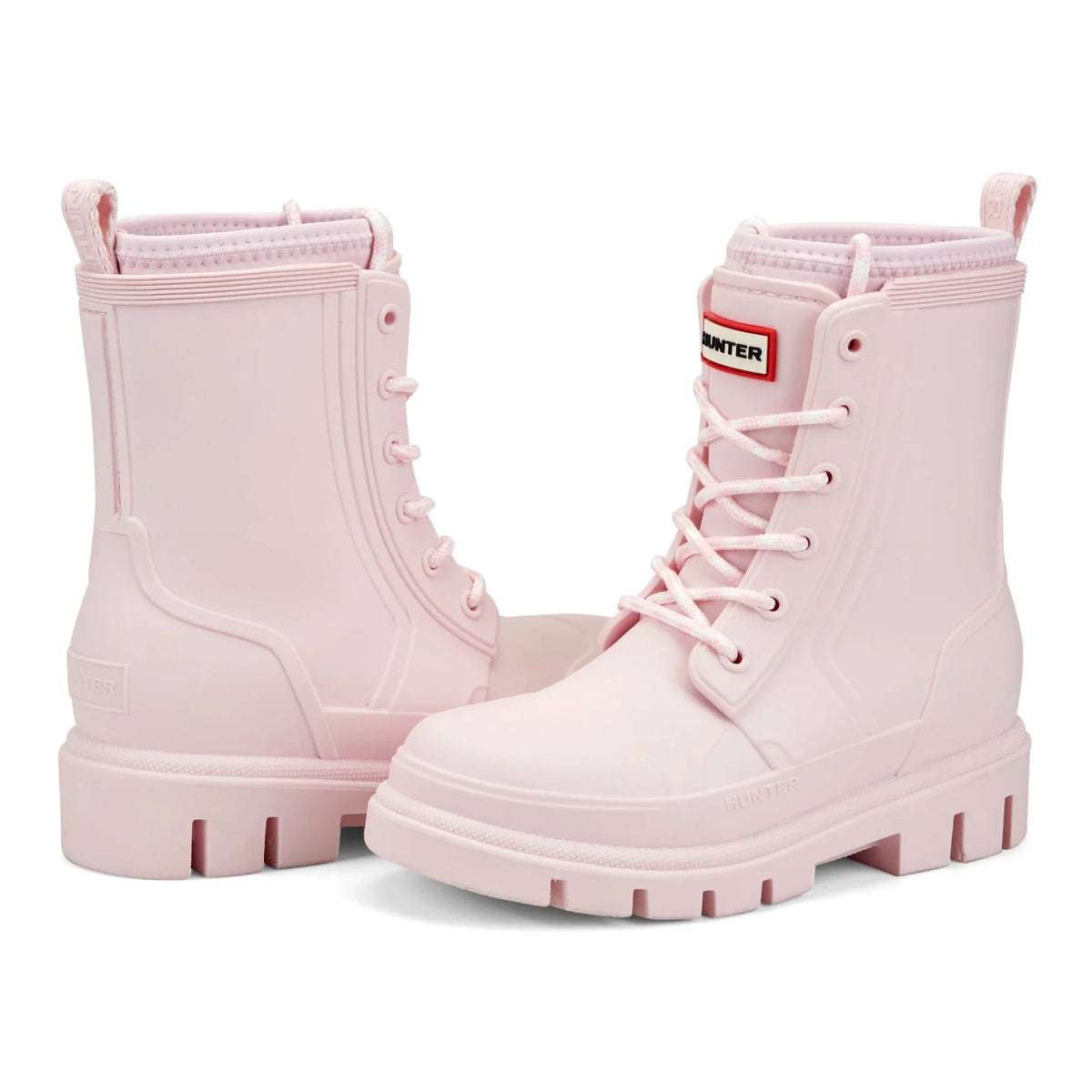 Kids' Waterproof Lace-Up Ankle Boots - Light Pink