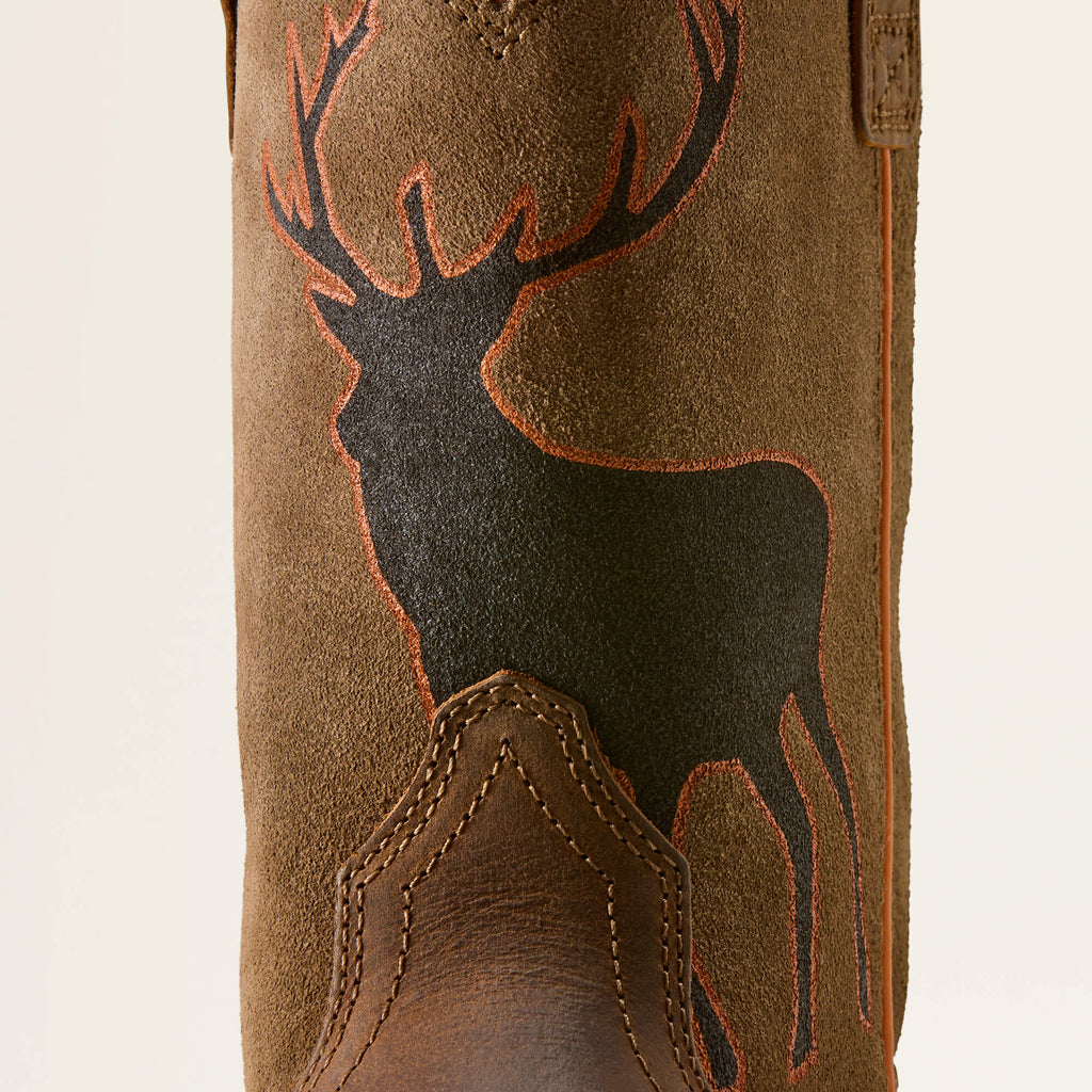 Kids' Wildlife Print Leather Boots - Brown
