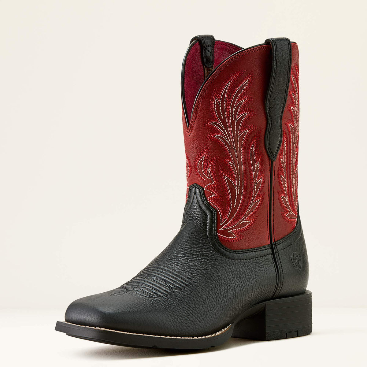 Women's Leather Wide Square Toe Western Boot