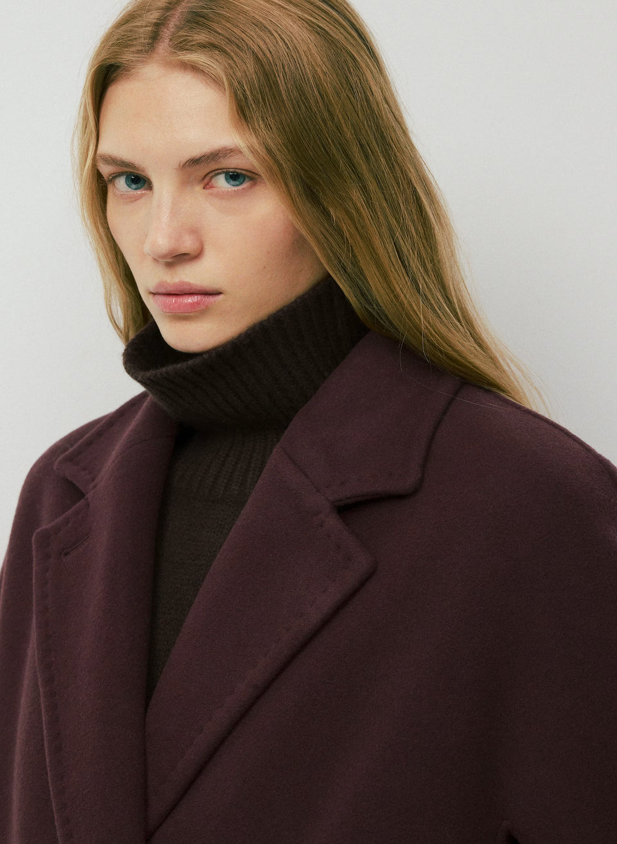 Double-Breasted Wool Cashmere Coat - Herringbone