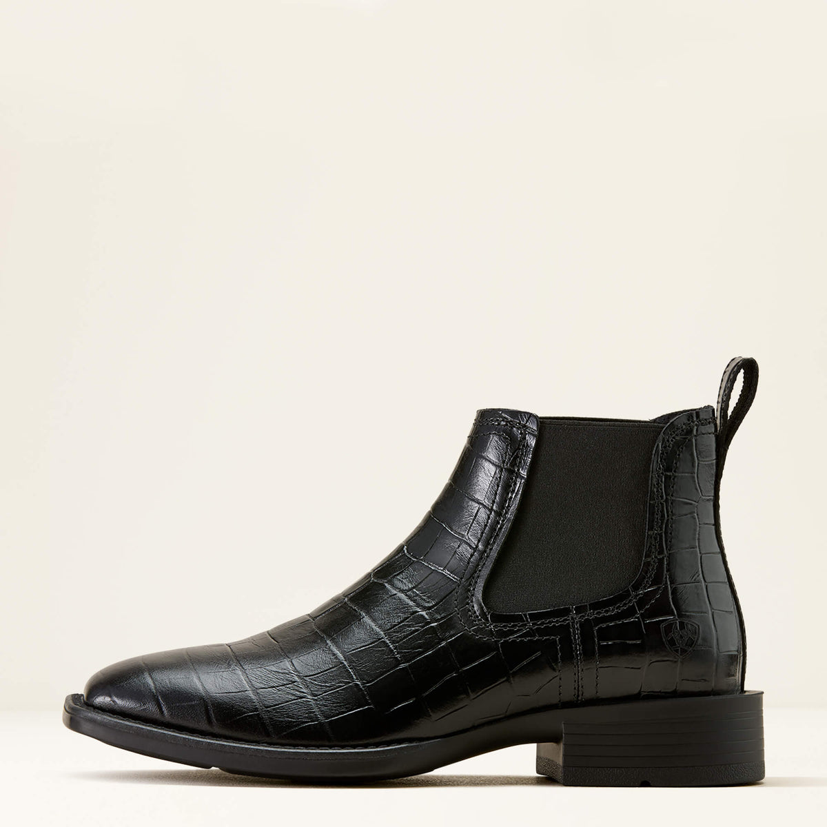 Men's Suede Wide Square Toe Chelsea Boots - Navy