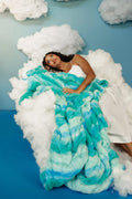 Stretch Plush Blanket - Blue Streaked Ombre