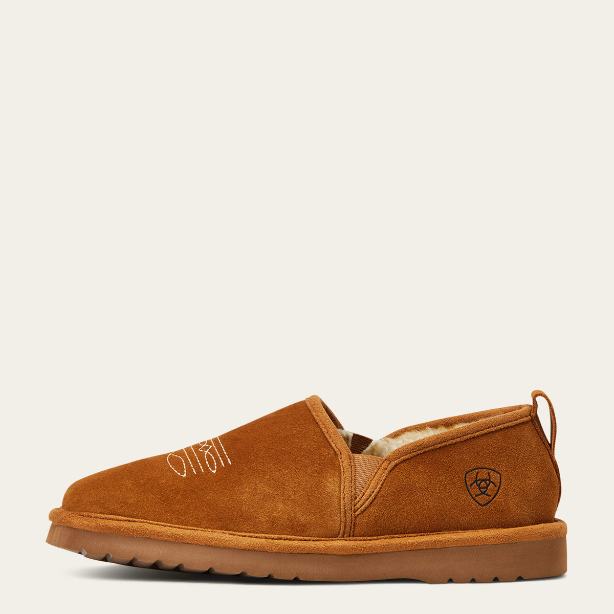 Men's Suede Square Toe Slippers - Chestnut