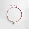 Fabric-Wrapped Crystal Collar Necklace - Orange