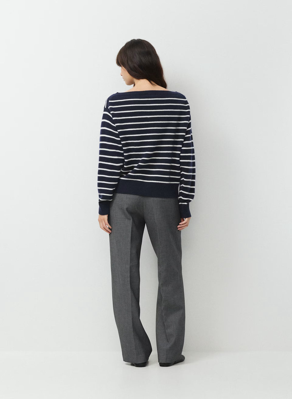 Cashmere Boatneck Sweater - Heather Gray