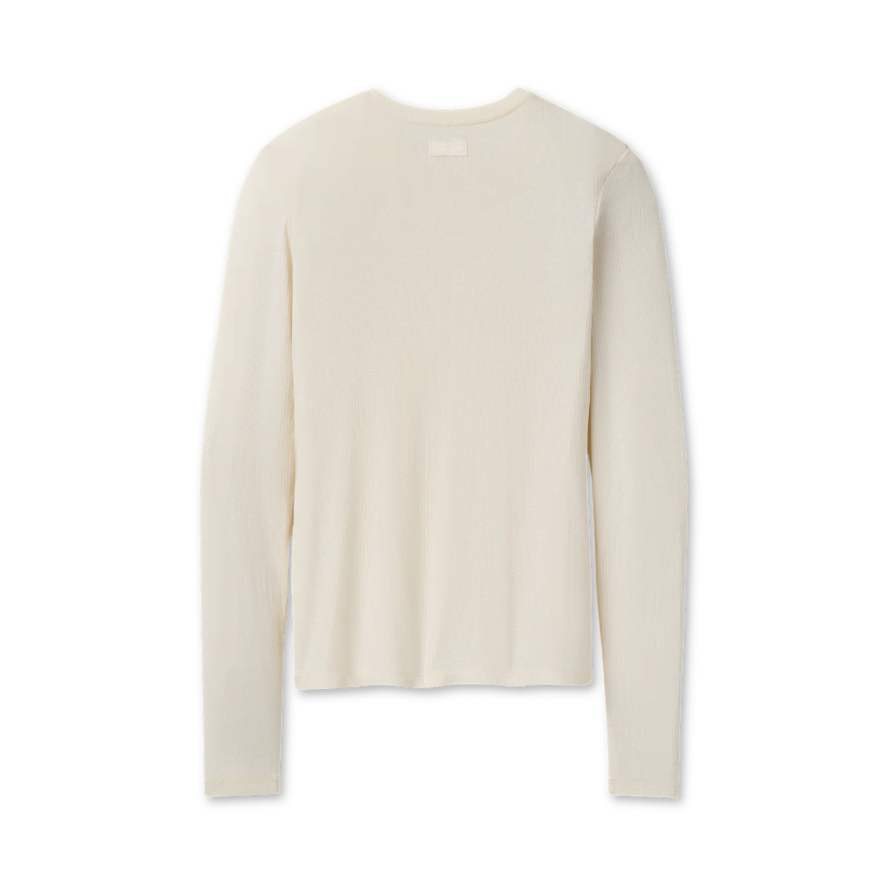 Women's Fitted Long Sleeve Rib Tee - Brown