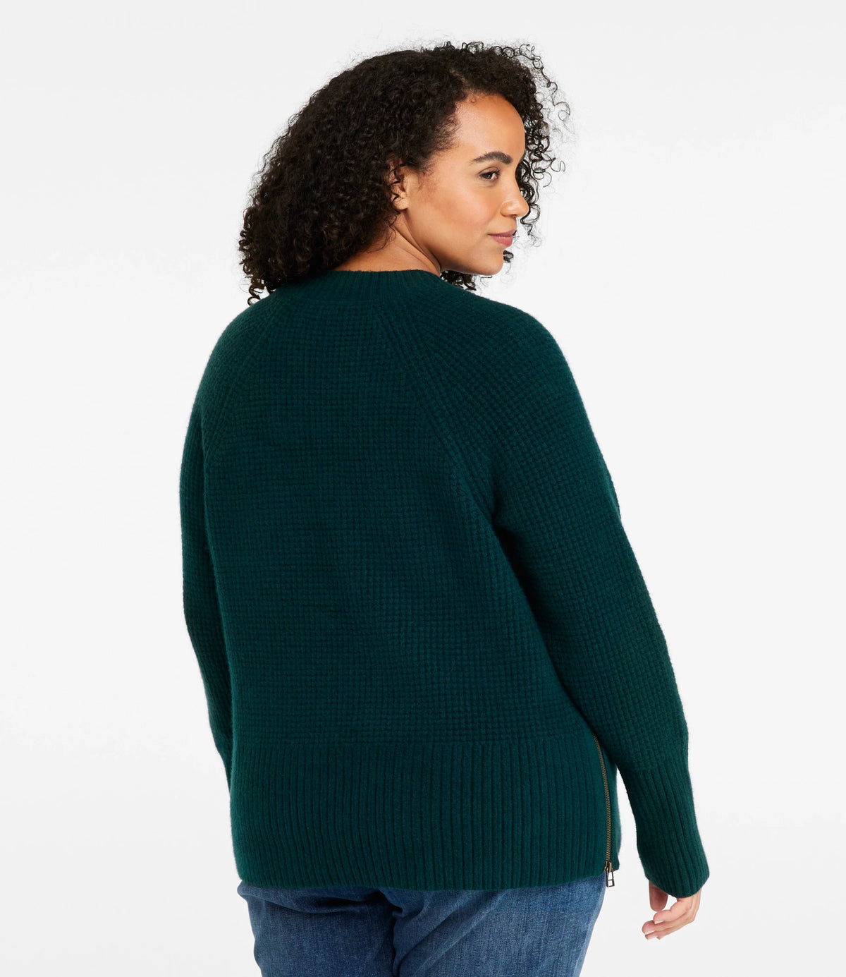 Women's Waffle Crewneck Sweater - Rustic Red