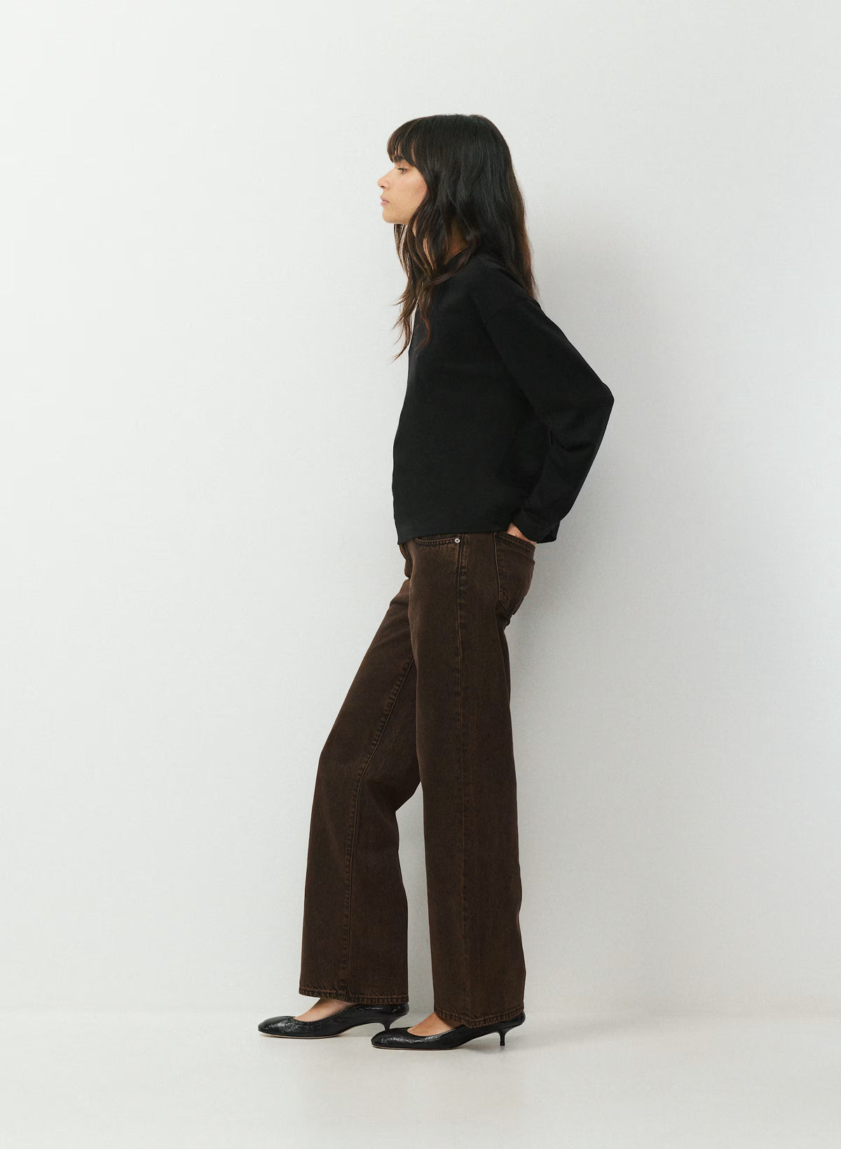 Low-Rise Wide-Leg Jeans - Dark Blue