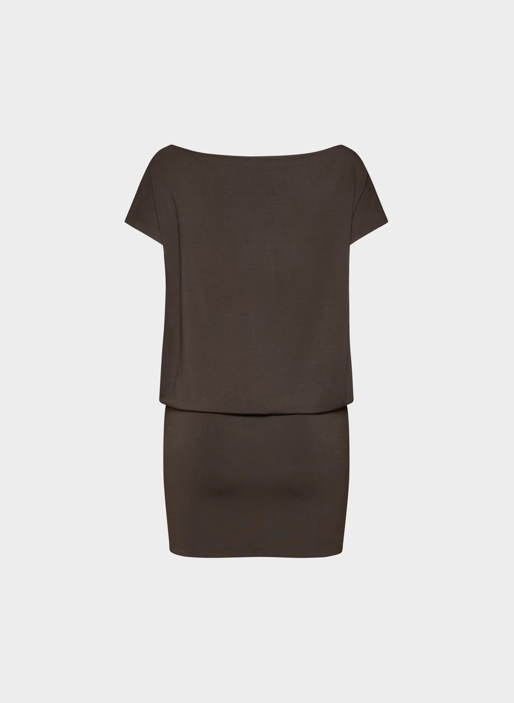 Boatneck Modal Jersey Mini Dress - Gray