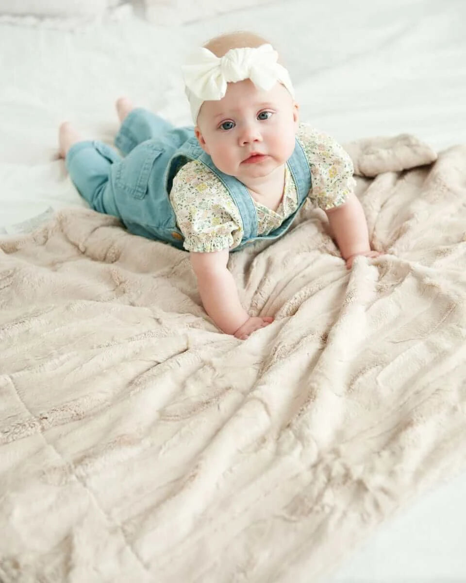 Textured Plush Baby Blanket - Cream