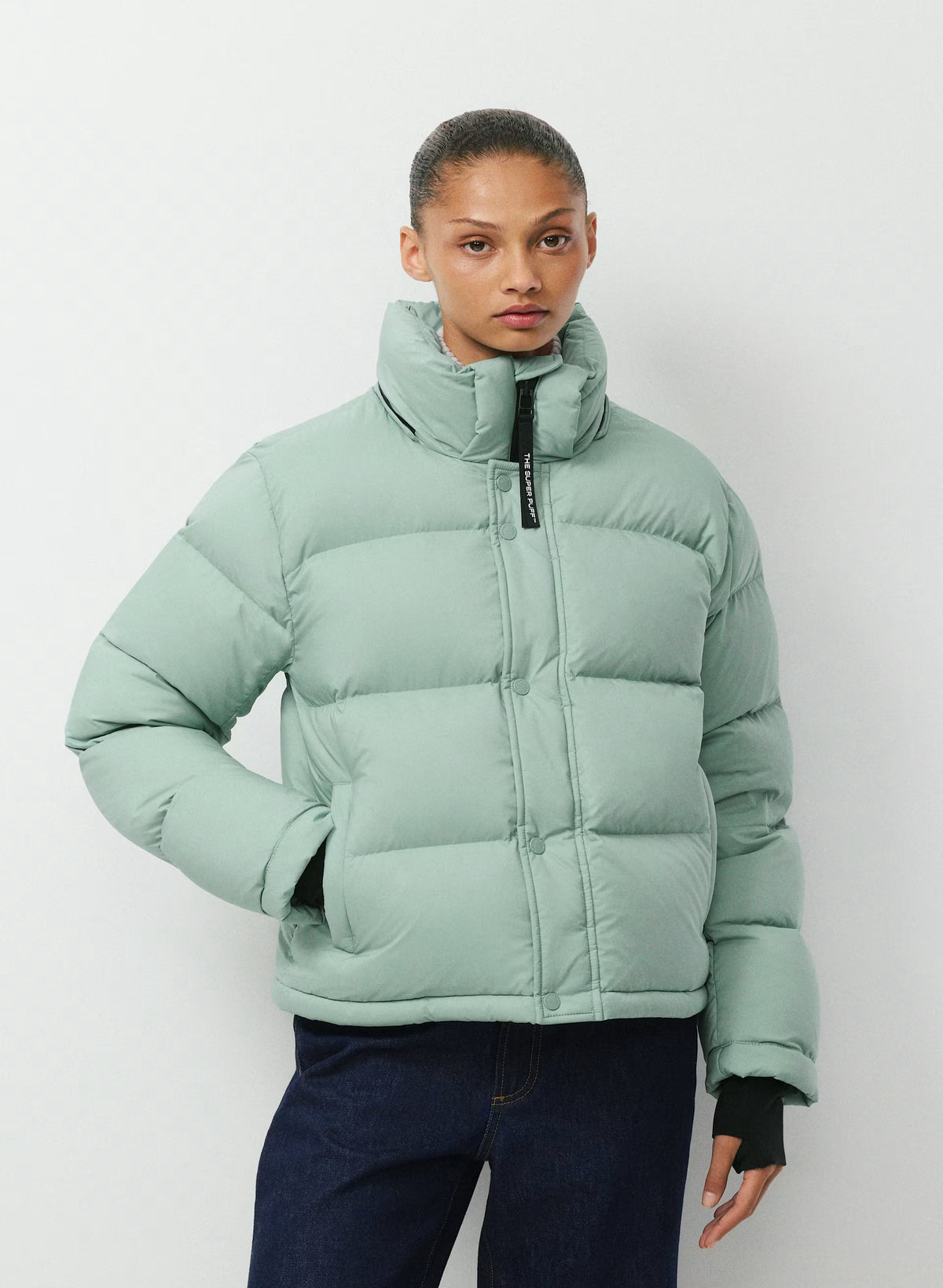 Short Down Puffer Jacket - Blue