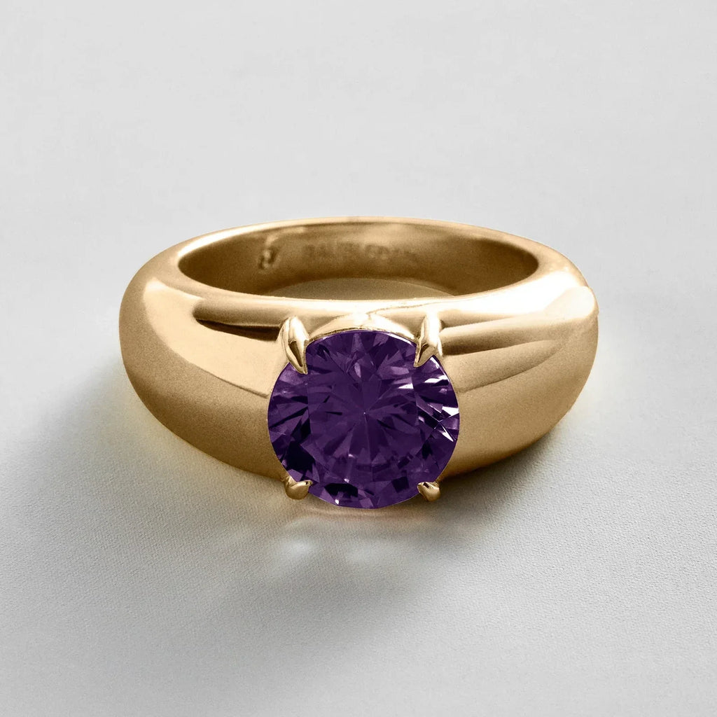 Custom Gold-Plated Birthstone Band Ring