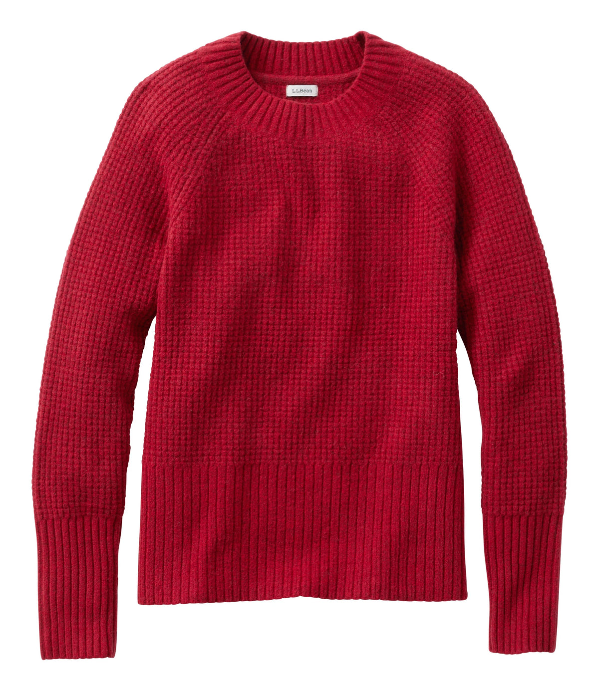 Women's Waffle Crewneck Sweater - Rustic Red