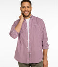 Men's Cotton Check Button-Down Shirt - Light Gold