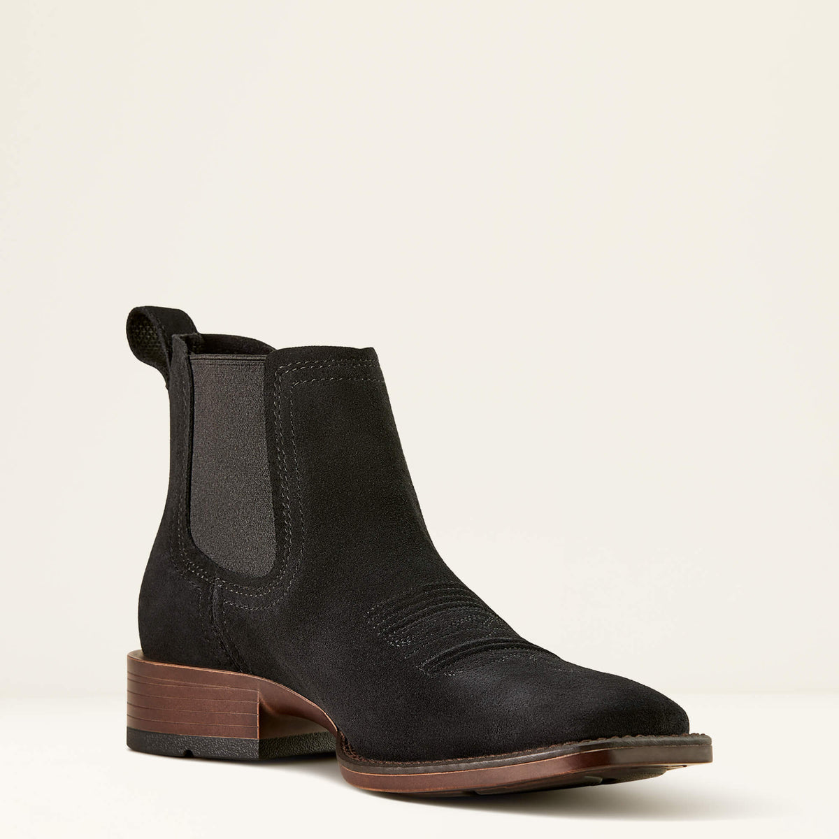 Men's Suede Wide Square Toe Chelsea Boots - Navy