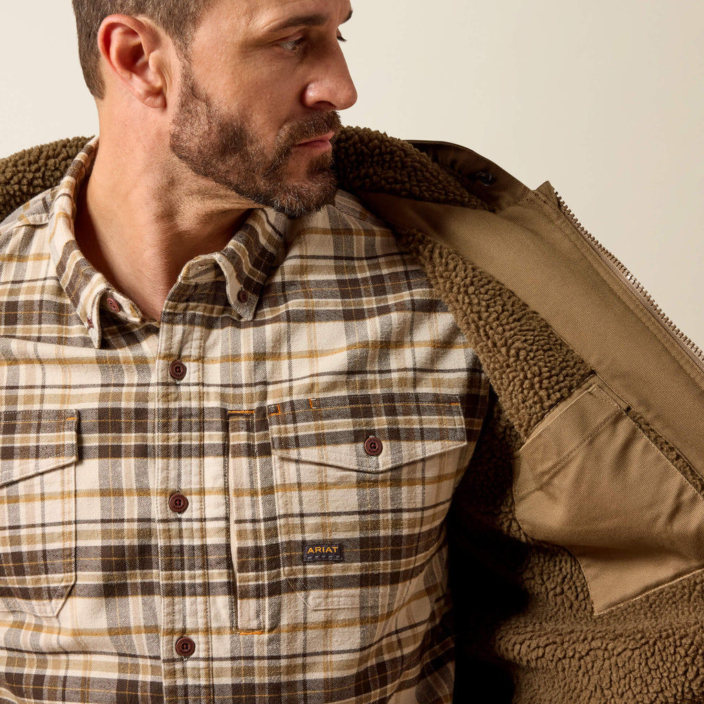 Men's Water-Repellent Sherpa-Lined Work Jacket