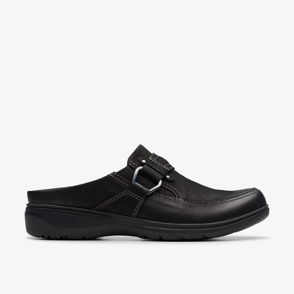 Nubuck Slip-On Mule - Black