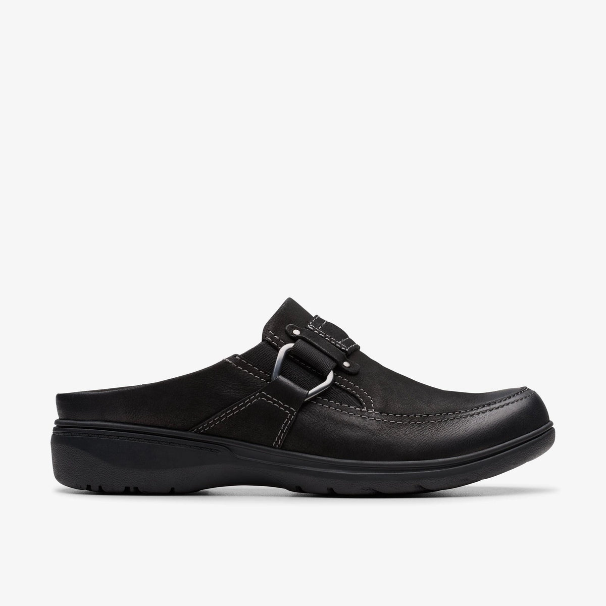 Nubuck Slip-On Mule - Black