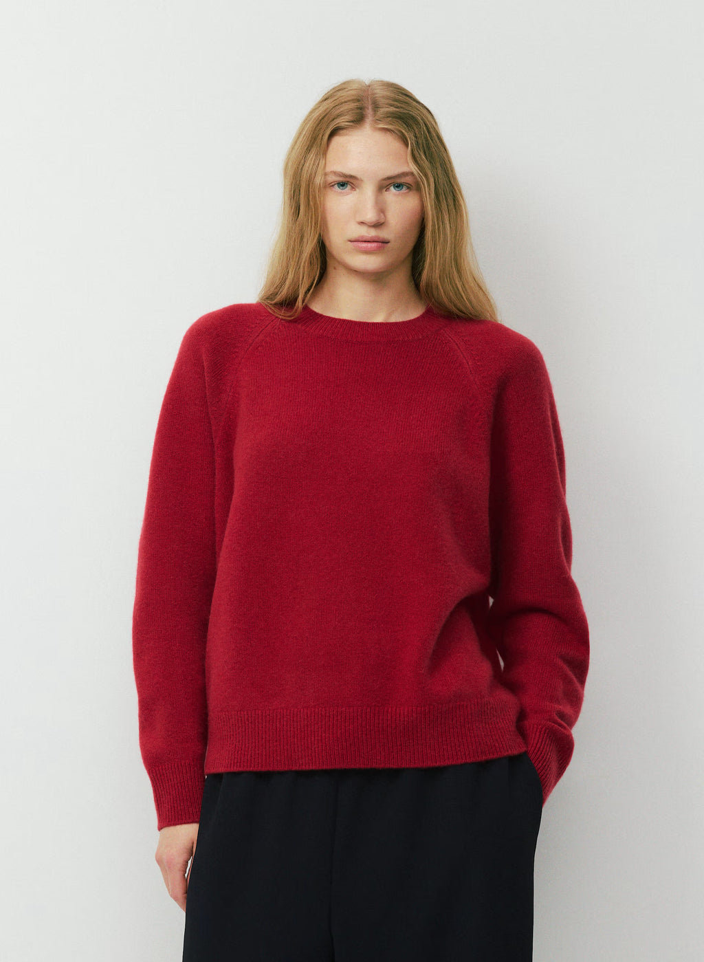 Wool Cashmere Raglan Sweater - Olive