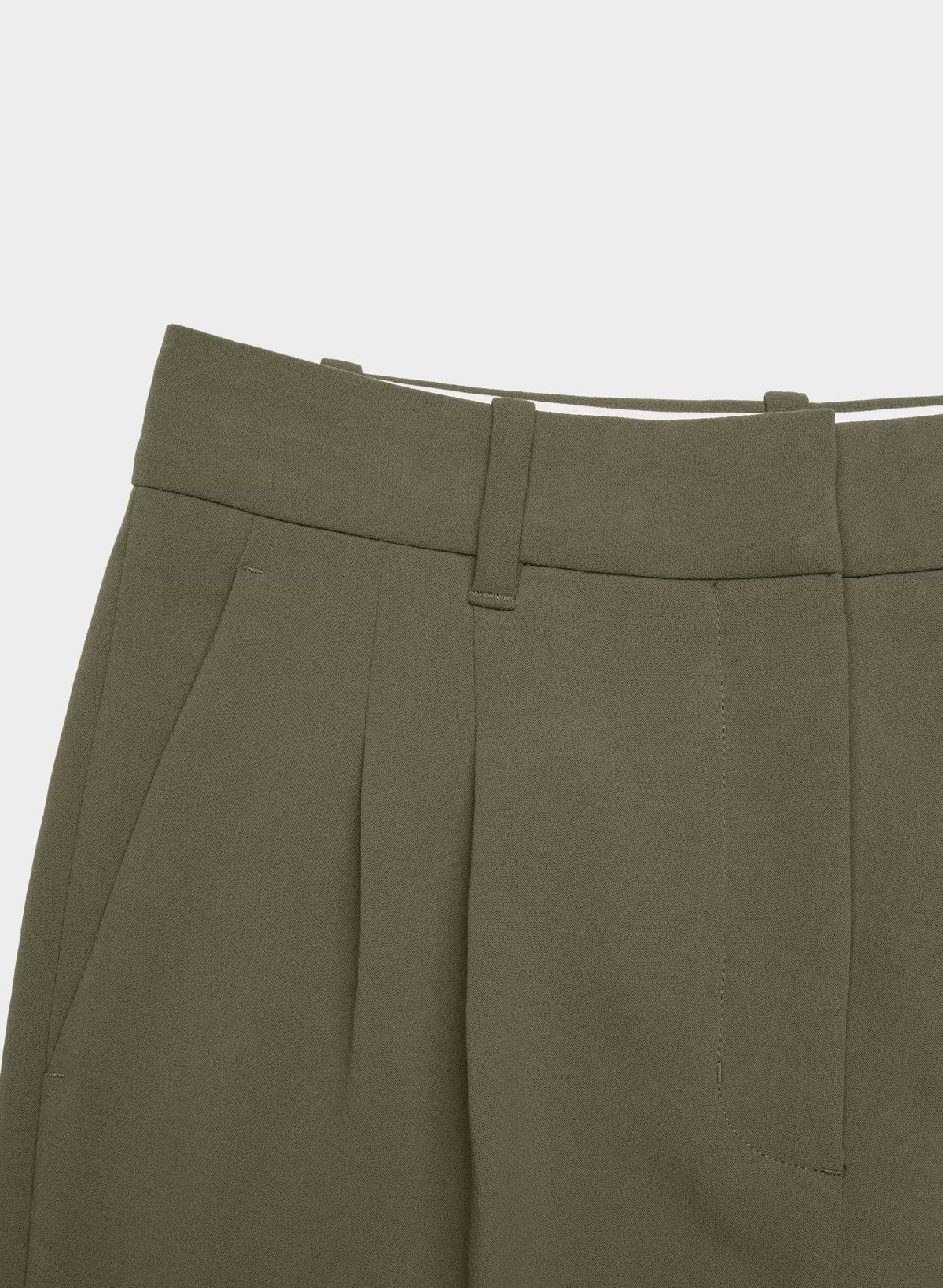 High-Rise Wide-Leg Crepe Trousers - Sand