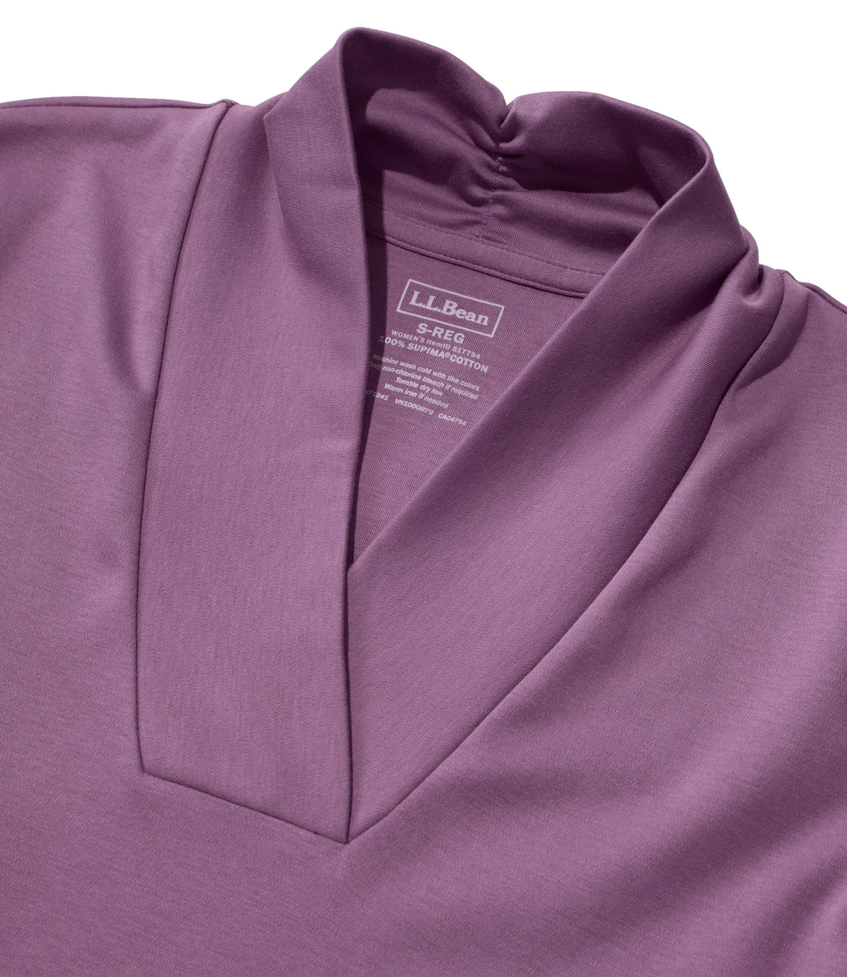 Women's Pima Cotton Shawl Collar T-Shirt - Blue