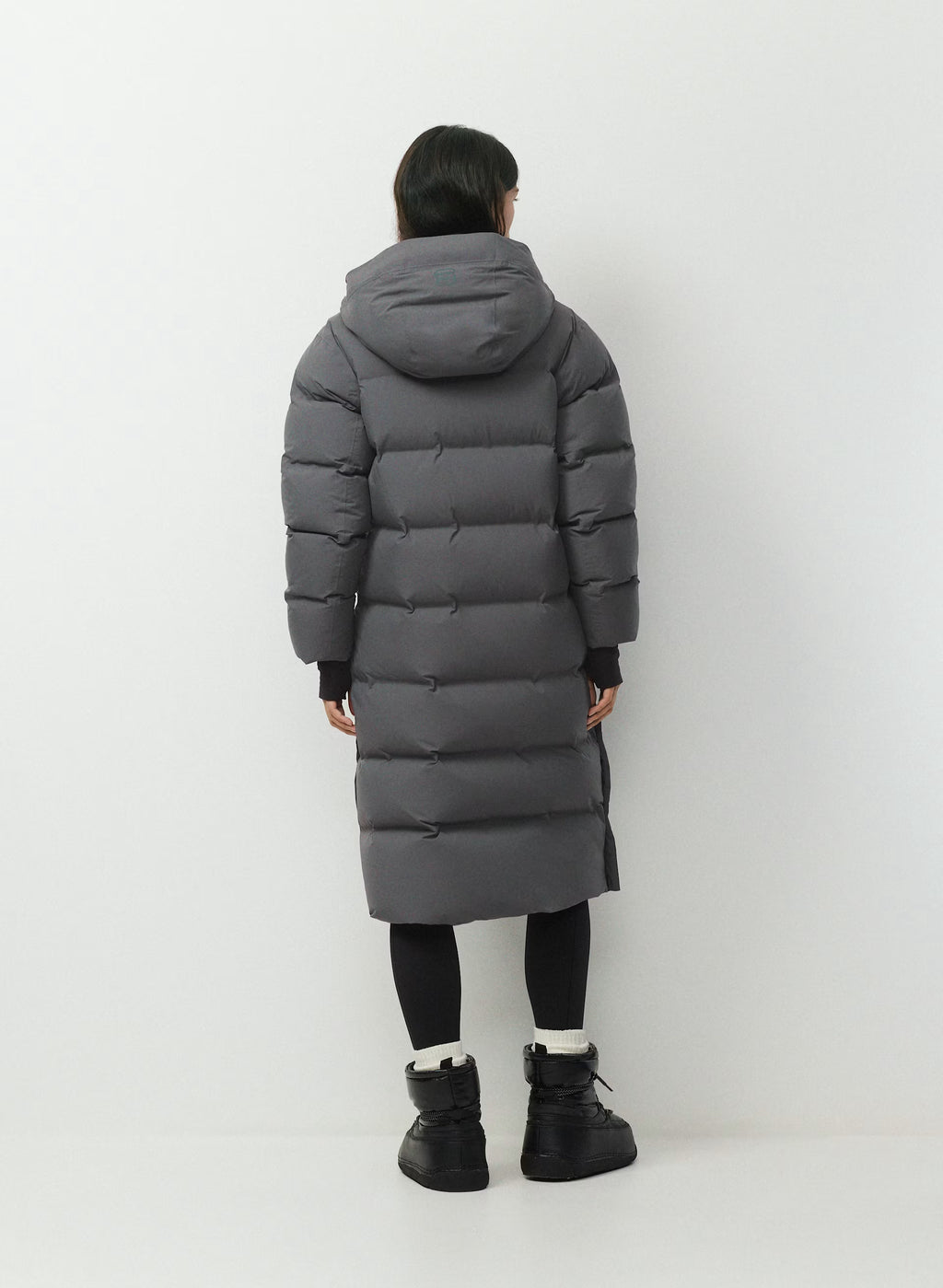 Waterproof Long Down Puffer Coat - Gray