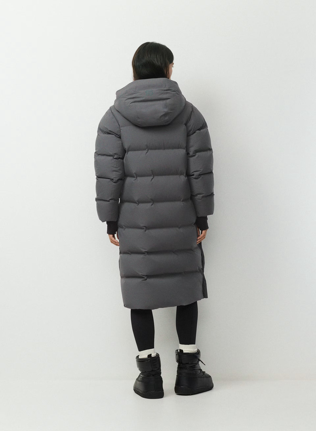 Waterproof Long Down Puffer Coat - Gray