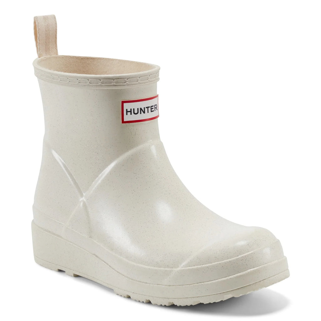 Women's Glitter Short Rain Boots - White