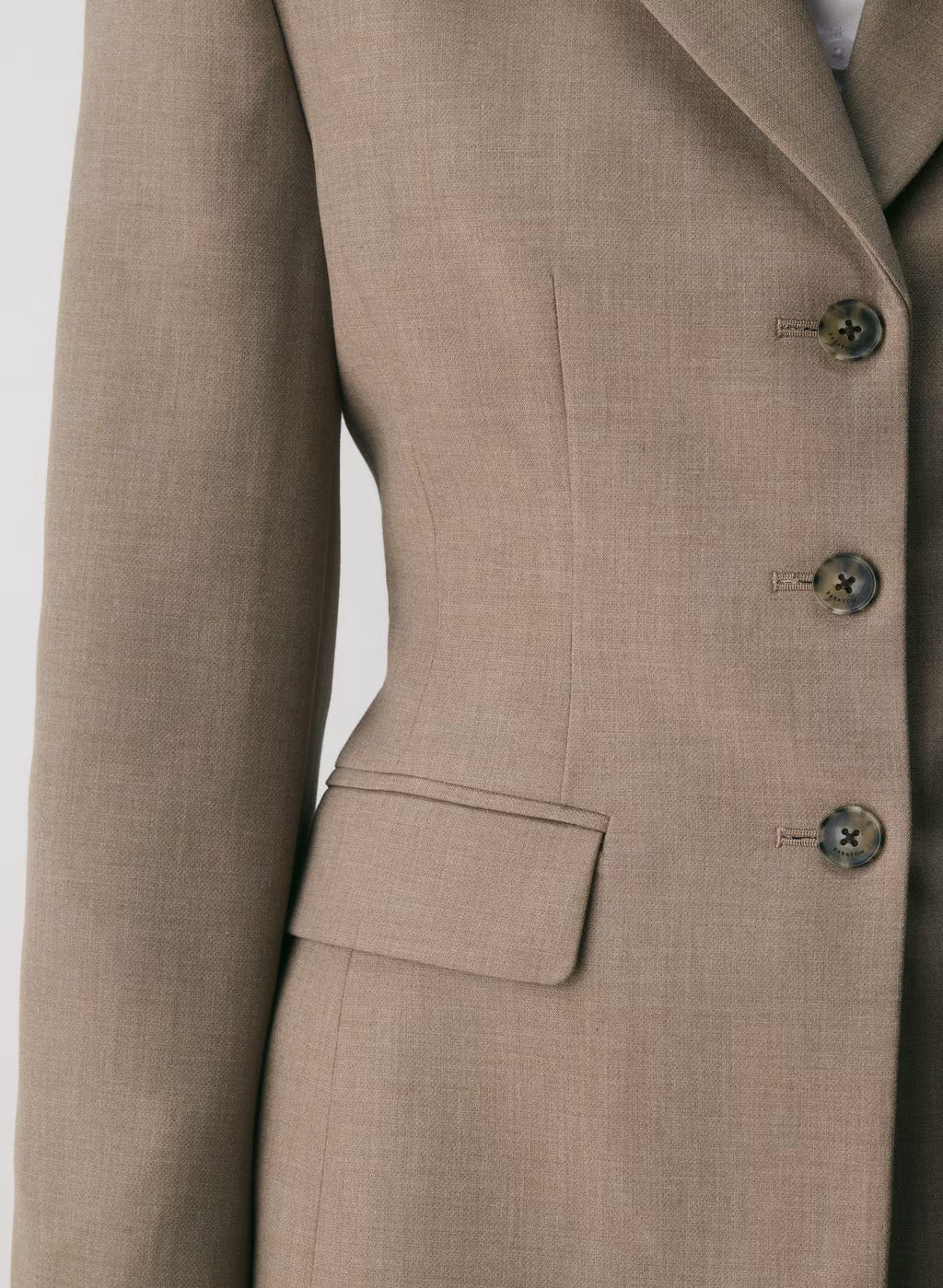Single-Breasted Stretch Blazer - Brown Check