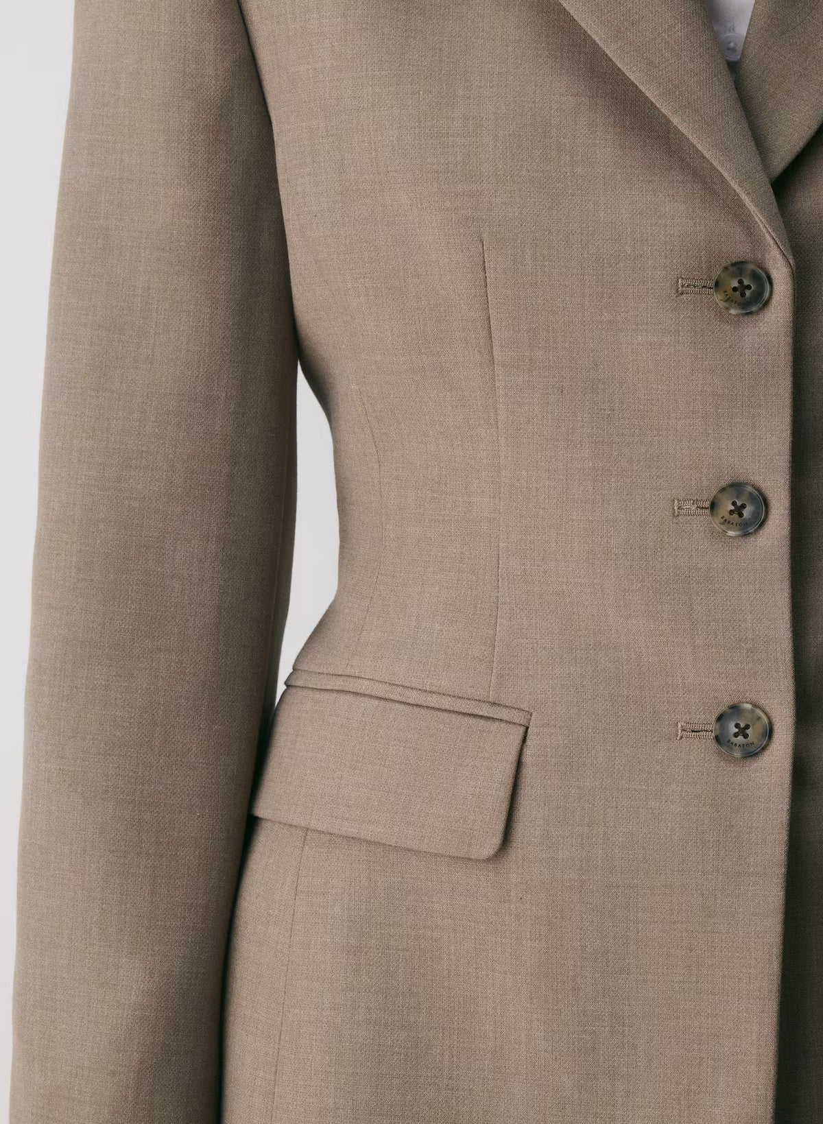 Single-Breasted Stretch Blazer - Brown Check