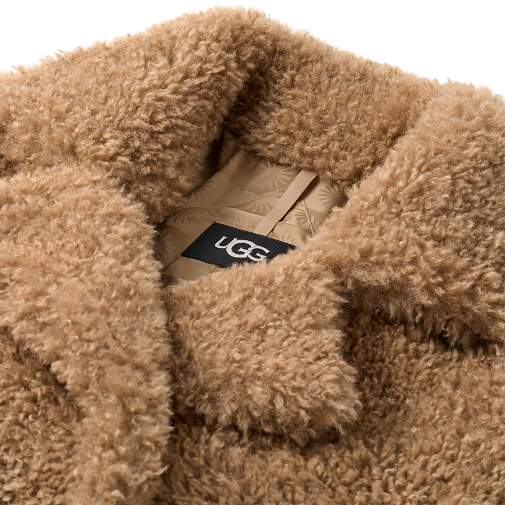 Women's Long Faux Fur Coat - Sand