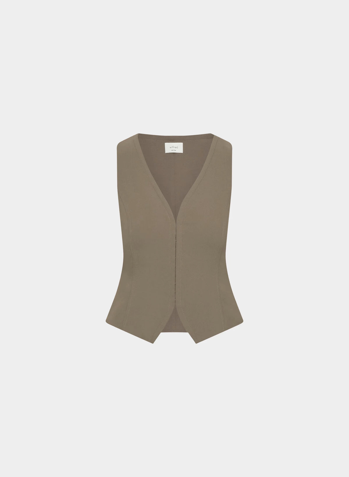 Lined Tailored Suit Vest - Olive
