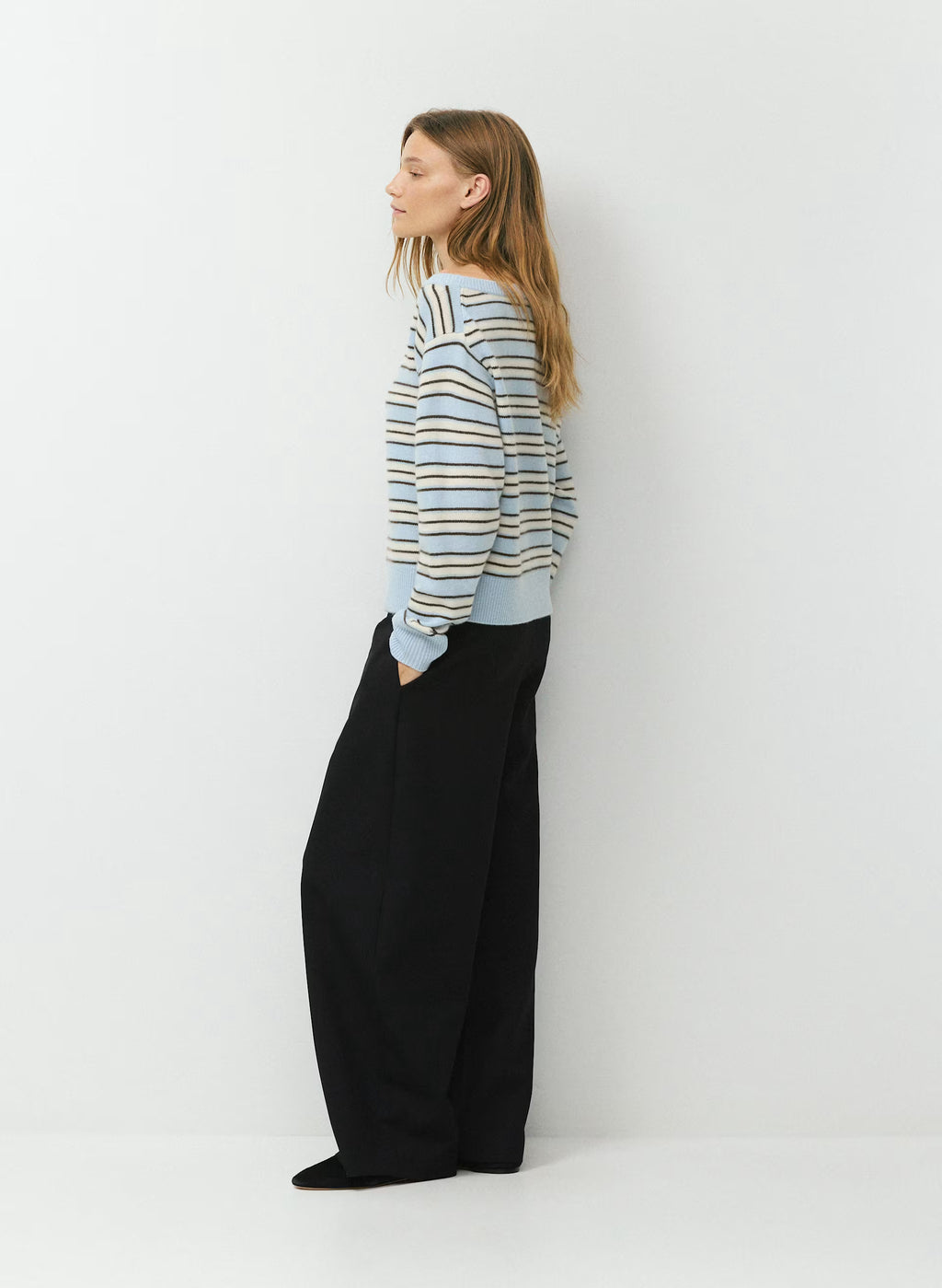 Cashmere Boatneck Sweater - Heather Gray