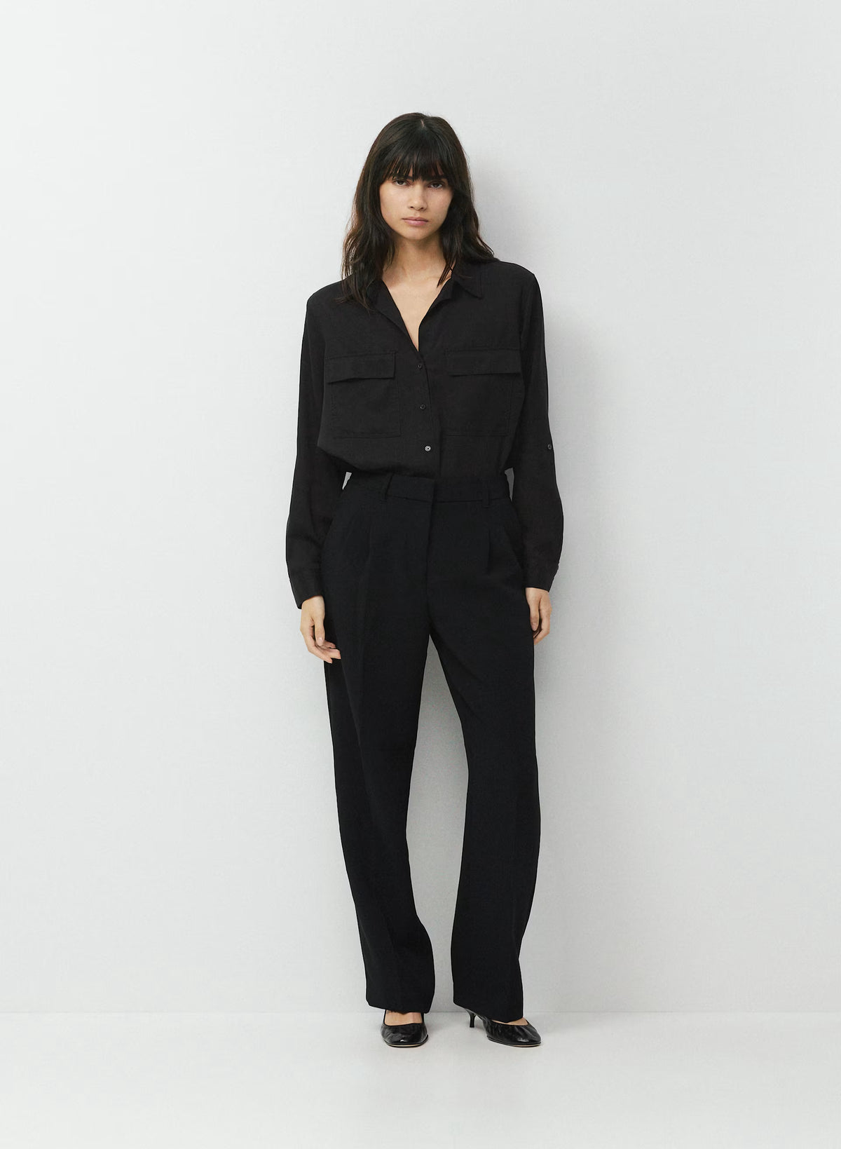 High-Rise Wide-Leg Crepe Trousers - Sand