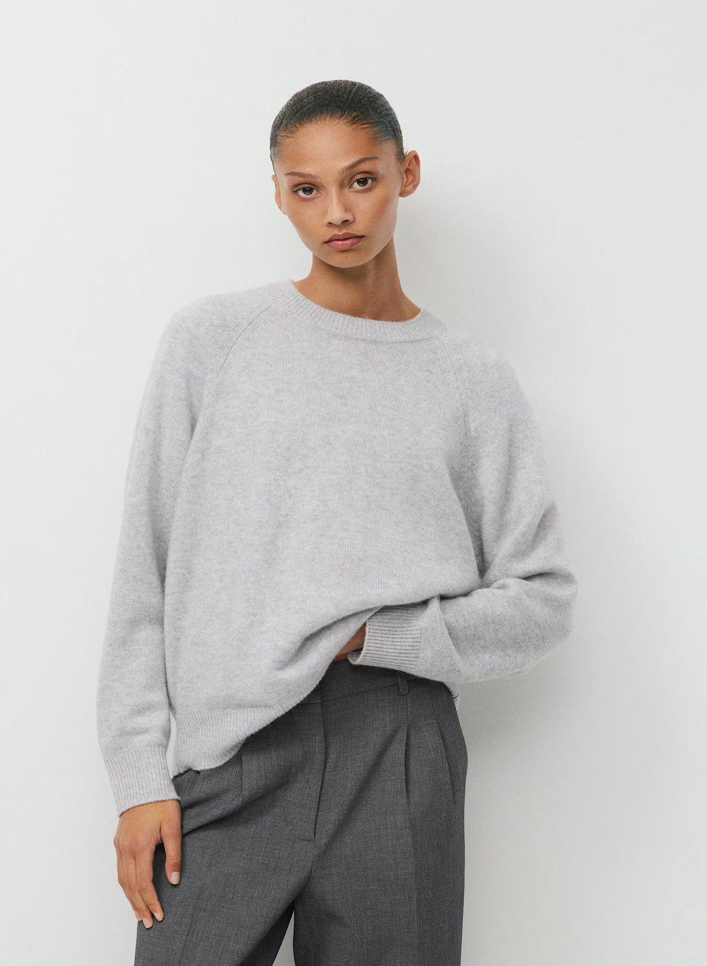 Wool Cashmere Raglan Sweater - Olive