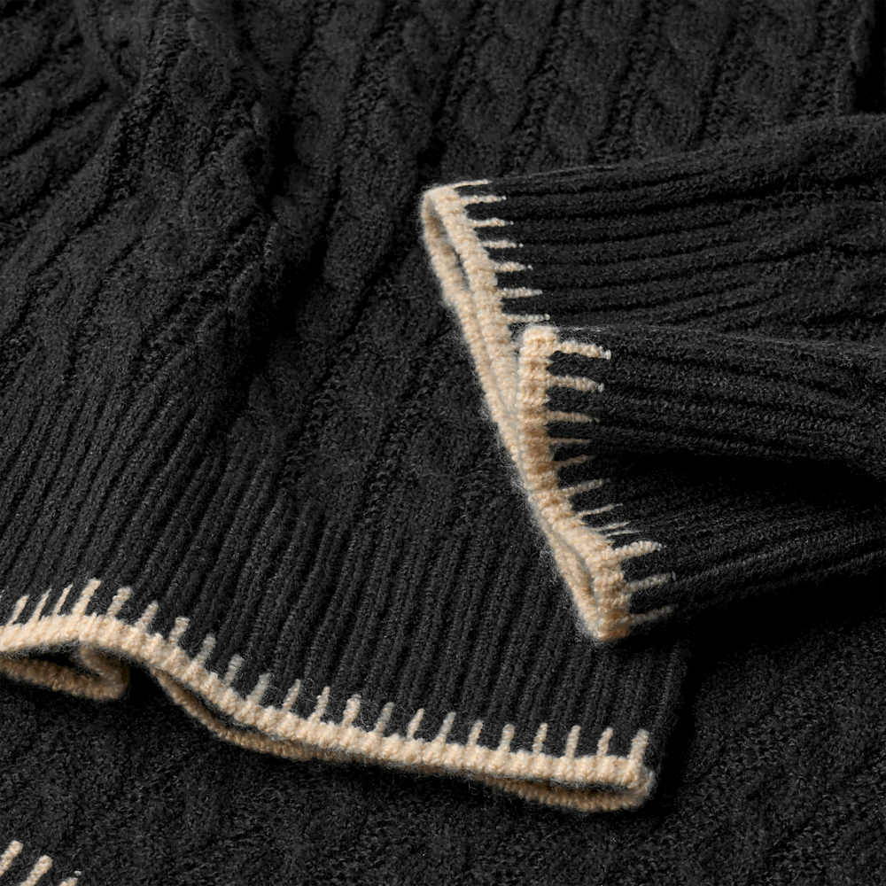 Women's Cable Knit Quarter-Zip Sweater - Oatmeal