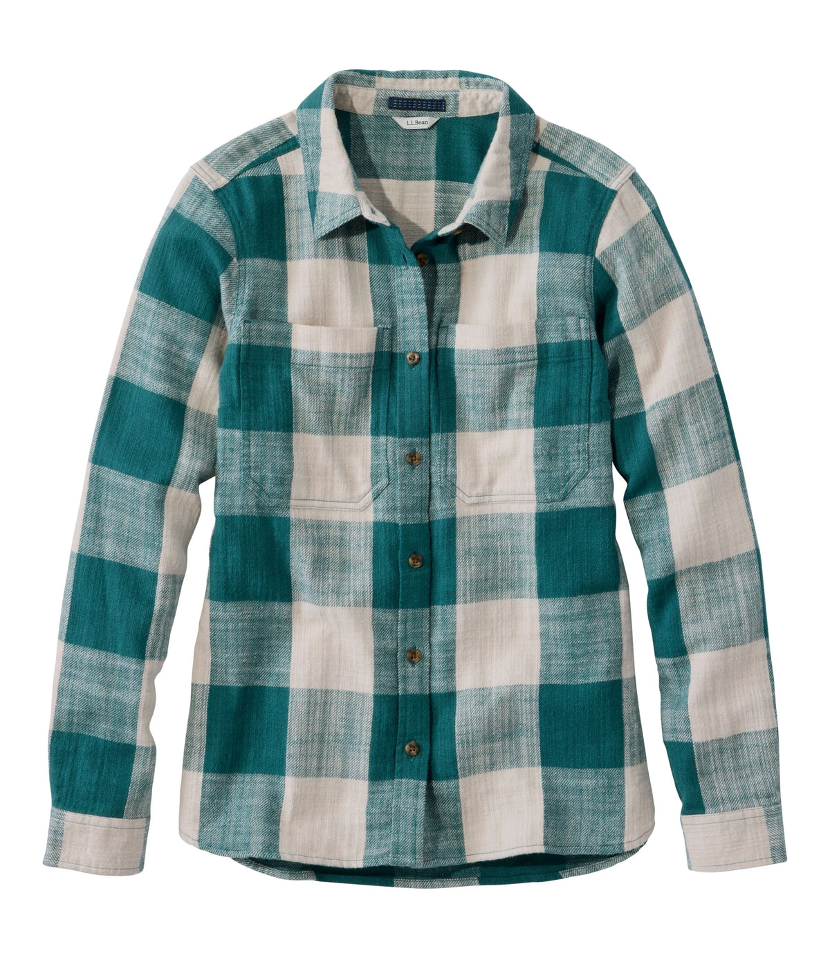 Women's Brushed Cotton Flannel Shirt - Natural