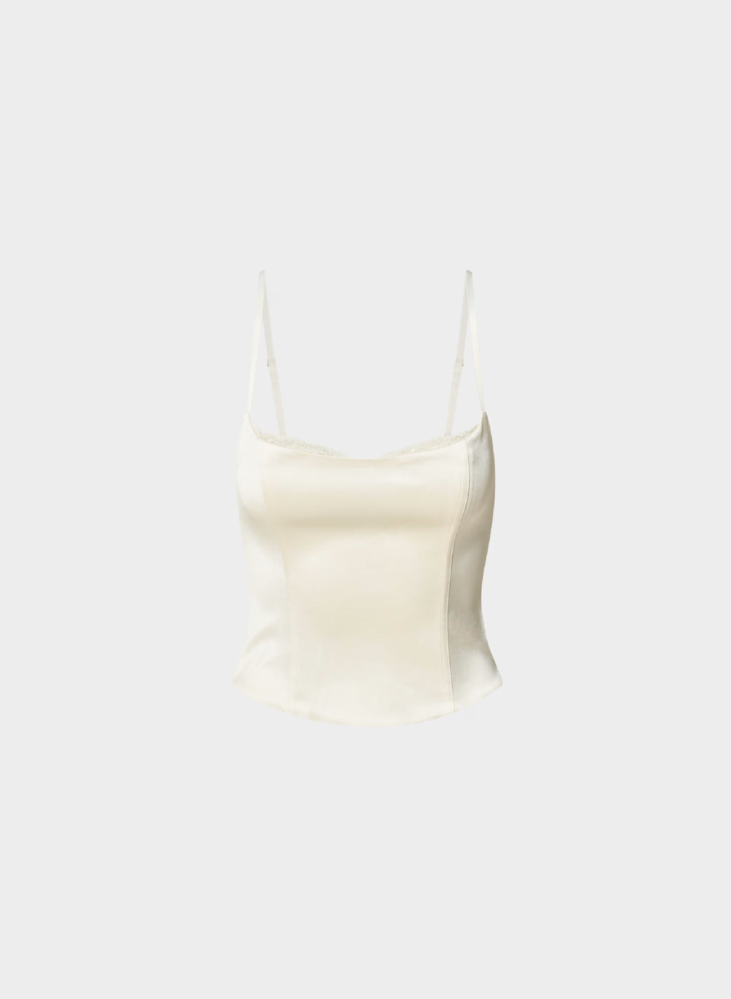 Lace-Trim Stretch Satin Bustier - Plum