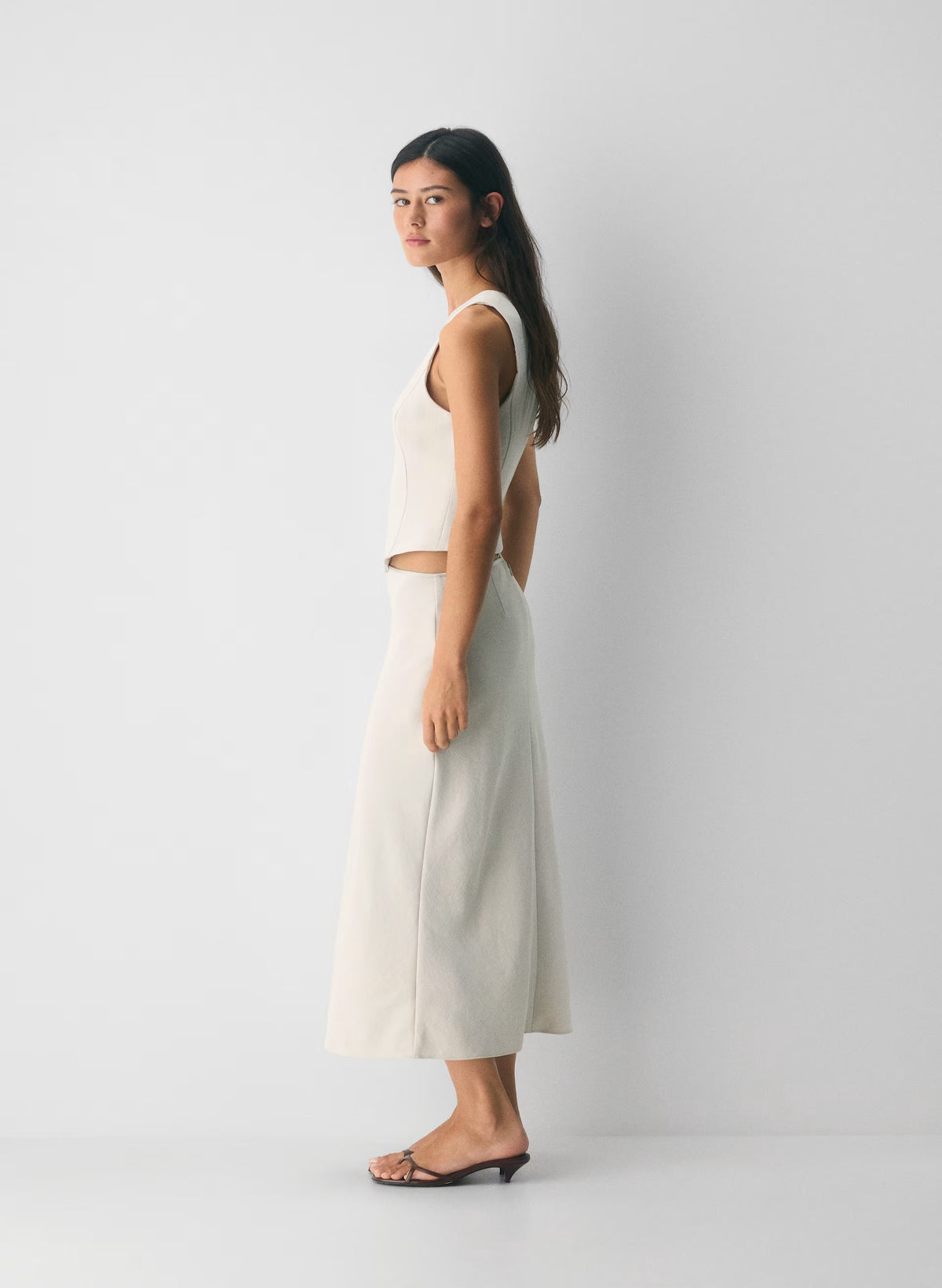 Lined Tailored Suit Vest - Olive